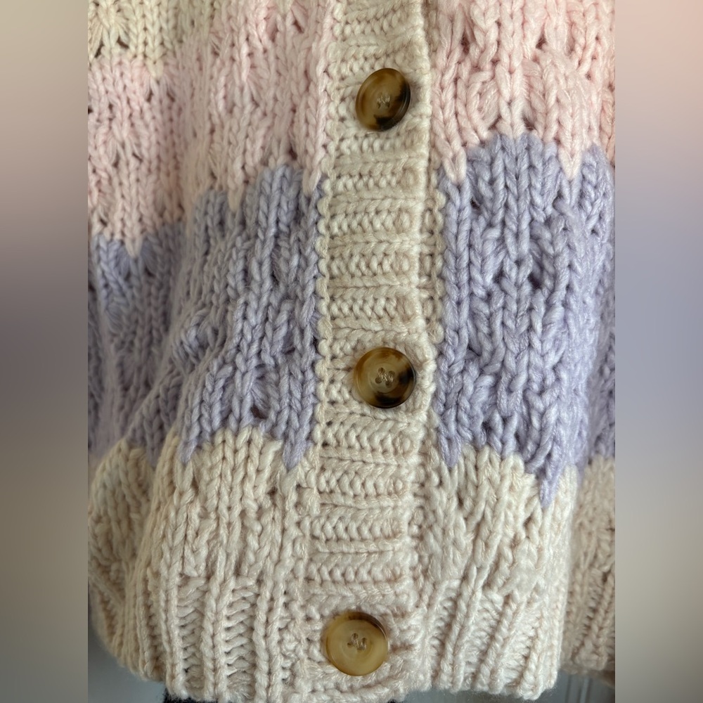 VICI Crochet Pink & Purple Cardigan - Picture 3 of 5